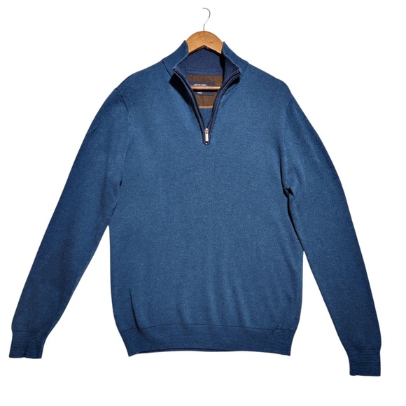 Other - Armand Thiery AT Company Mens‎ Size Medium 1/4 Zip Sweater Blue Pullover